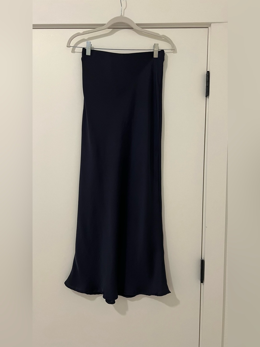 Zara Navy Bias-Cut Maxi Skirt